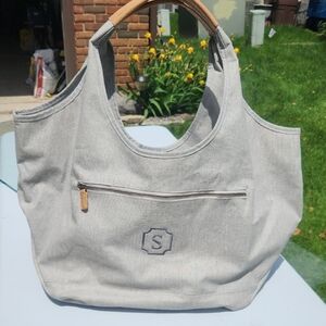 Gray Canvas Tote Bag